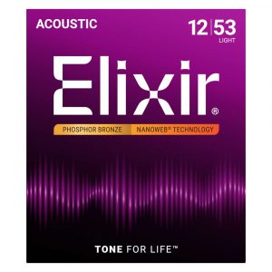 Elixir 16052 Nanoweb Phosphor Bronze Light 12/53 Saiten Acousticgitarre