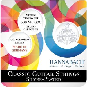 Hannabach 600 MTG3C Saiten für Klassikgitarre Medium Tension Silver-Plated mit G3 Carbon