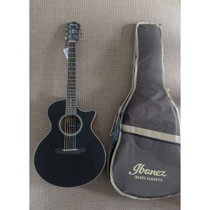 Ibanez AE300FBJR-BOP Westerngitarre mit Tonabnehmer und Cutaway Black Flat inkl. Gigbag